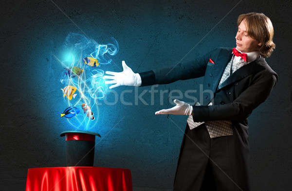magician casts a spell Stock photo © adam121
