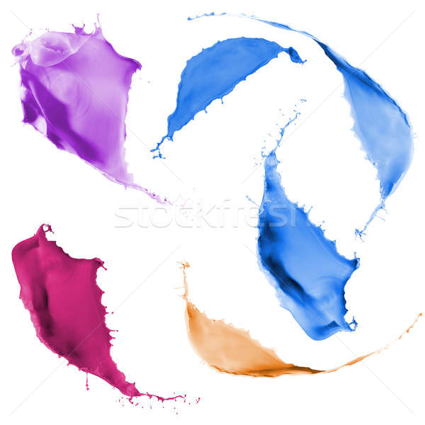 colored paint splashes Stock photo © adam121