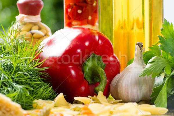 Italian spaghetti and vegetables Stock photo © adam121