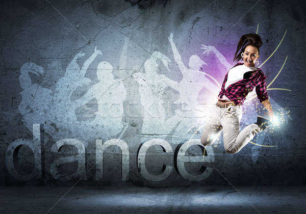 Táncos kép fiatal nő tánc hiphop kollázs Stock fotó © adam121