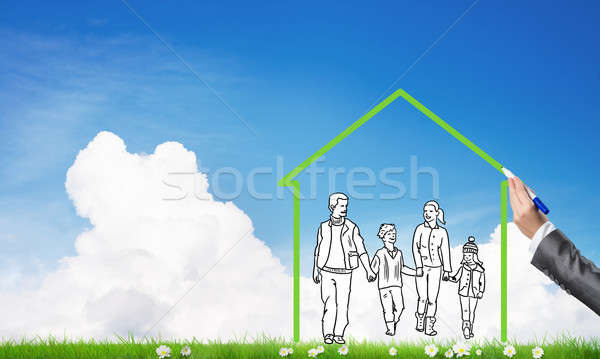 Happy family in house Stock photo © adam121