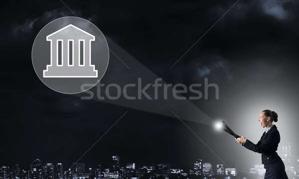 Woman with lantern in hand Stock photo © adam121