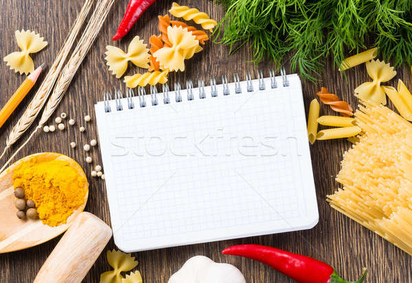 spices and vegetables around notebook Stock photo © adam121