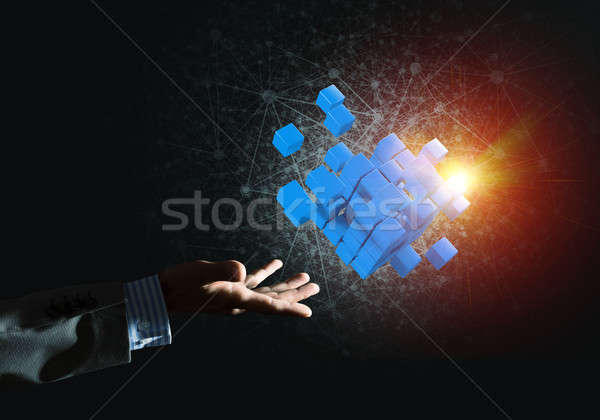 Idea of new technologies and integration presented by cube figure Stock photo © adam121