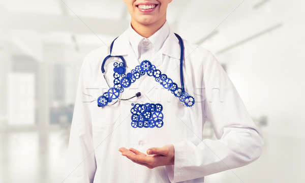 Simbol pagina de pornire mână femeie medic Imagine de stoc © adam121