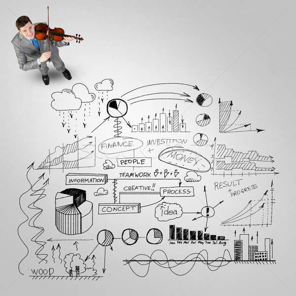 Businessman play success melody Stock photo © adam121