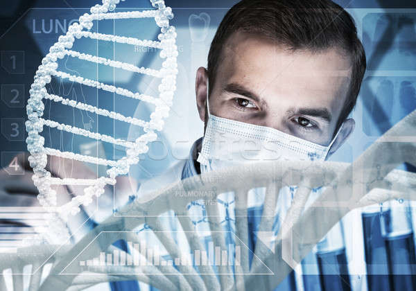 Jovem cientista vidro clínico Foto stock © adam121