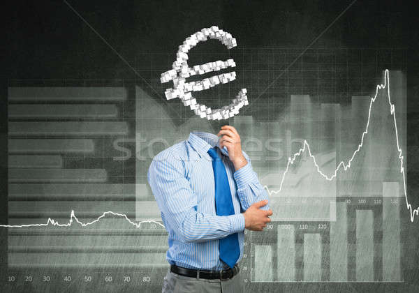 Immer Denken Geld Geschäftsmann Euro Zeichen Stock foto © adam121