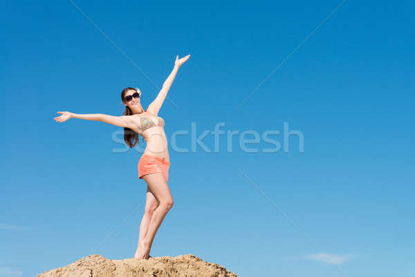 beautiful woman spread her arms Stock photo © adam121