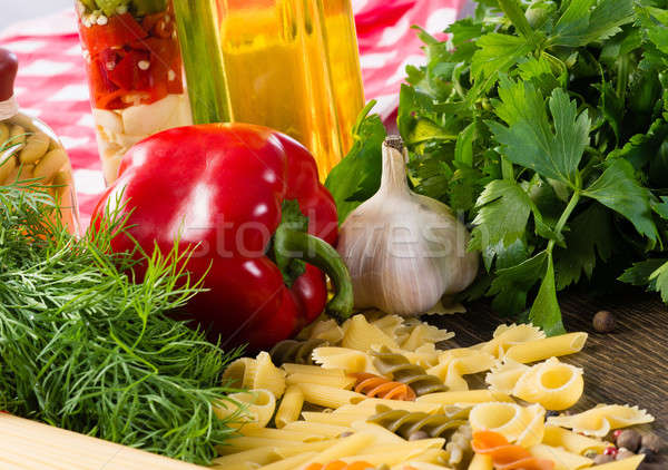 Italian spaghetti and vegetables Stock photo © adam121