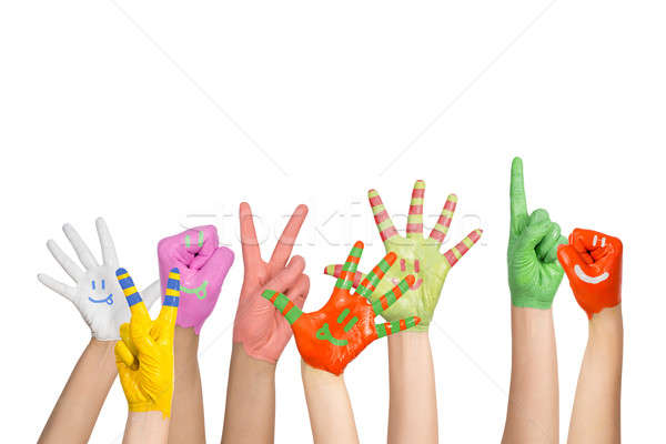 painted children's hands Stock photo © adam121