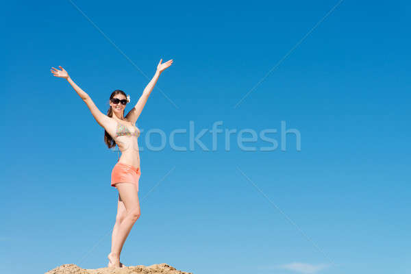 beautiful woman spread her arms Stock photo © adam121