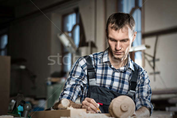 Stock photo: Carpenter at work