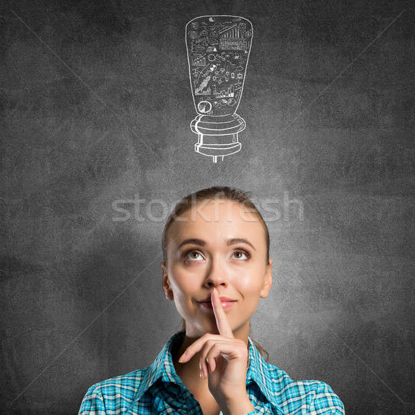 Girl showing hush gesture Stock photo © adam121