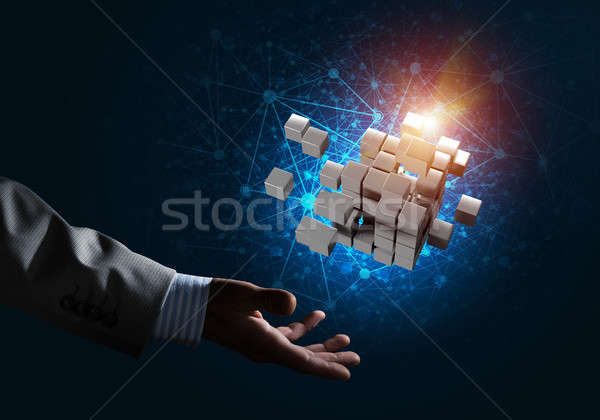 Idea of new technologies and integration presented by cube figure Stock photo © adam121