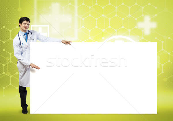 Doctor with banner Stock photo © adam121