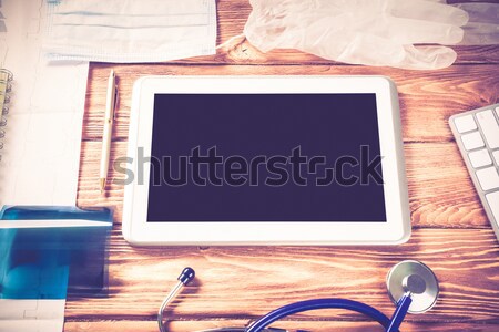 Lugar de trabajo salud trabajador tiro tableta Foto stock © adam121