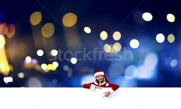 [[stock_photo]]: Noël · séduisant · femme · blanche · bannière