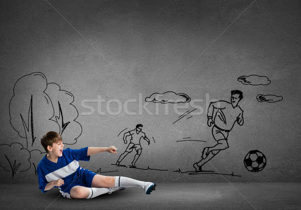 Stockfoto: Voetbal · kampioen · school · jongen · spelen