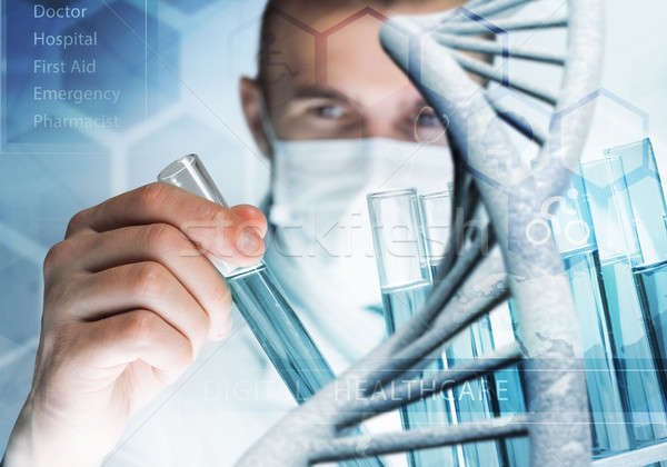Jovem cientista vidro clínico laboratório Foto stock © adam121