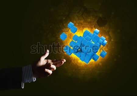 Idea of new technologies and integration presented by cube figure Stock photo © adam121