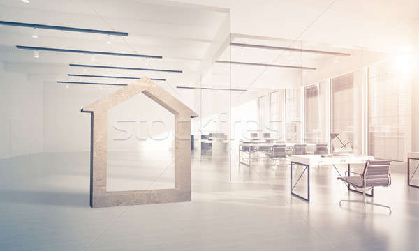 Conceptual background image of concrete home sign in modern offi Stock photo © adam121