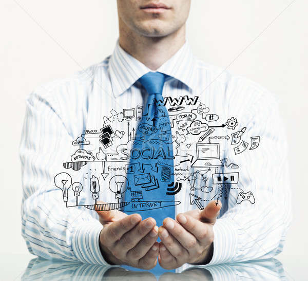 Businessman demonstrate his business plan Stock photo © adam121