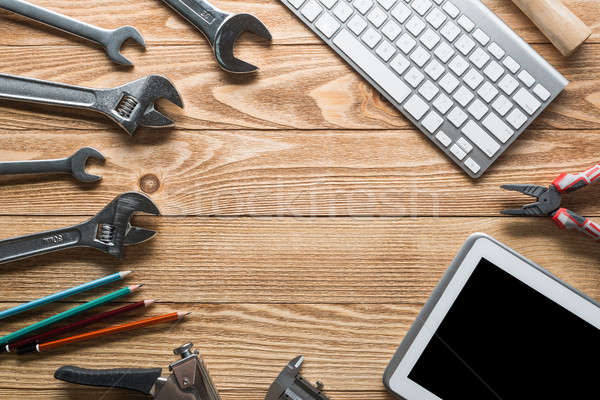 [[stock_photo]]: Réparation · Ouvrir · la · demander · des · variété · outils · constructeur