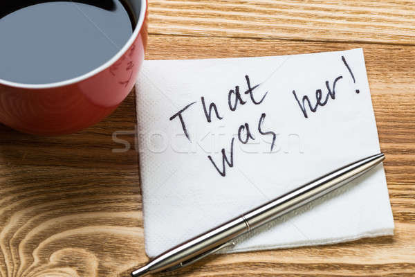 Romantic message written on napkin Stock photo © adam121