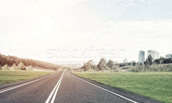 út nagy város természetes tájkép aszfalt Stock fotó © adam121