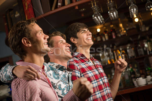 Stock photo: portrait of the fans in the bar
