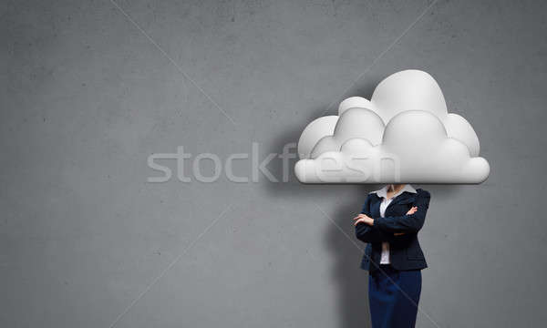 Cloud headed businesswoman Stock photo © adam121