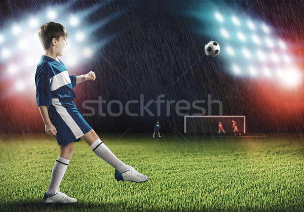 Stok fotoğraf: Genç · futbol · şampiyon · heyecanlı · erkek