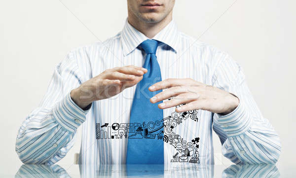 Stockfoto: Business · zakenman · pak · vergadering · bureau