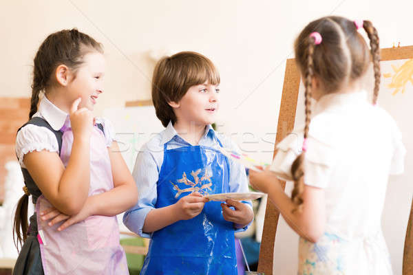 children draw pictures of easels Stock photo © adam121