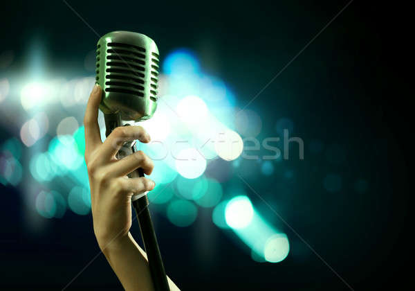 Populair zanger vrouwelijke hand wazig Stockfoto © adam121