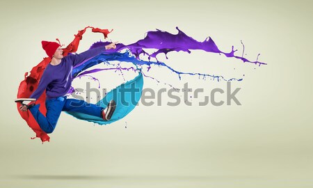 Dance pasja namiętny kobieta tancerz czerwona sukienka Zdjęcia stock © adam121