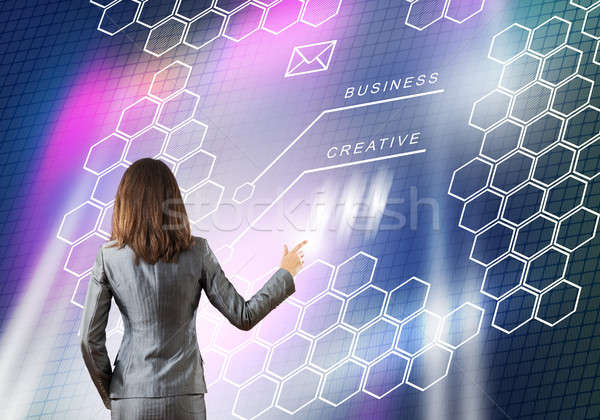 инновационный вид сзади деловая женщина рабочих цифровой Сток-фото © adam121
