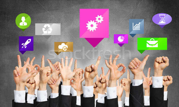 Set of hand gestures and icons Stock photo © adam121