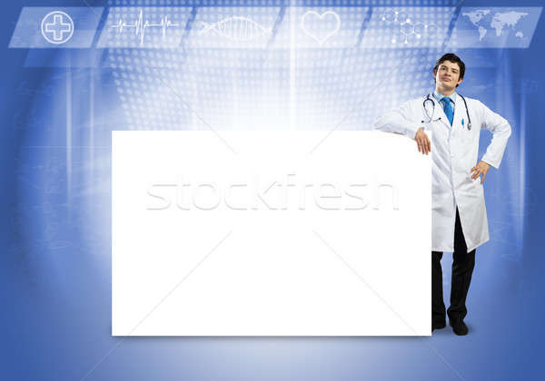 Médico bandeira jovem bonito branco lugar Foto stock © adam121