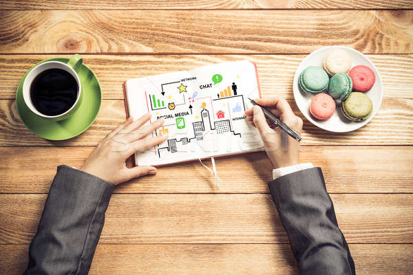 Stock photo: Businesswoman making business notes