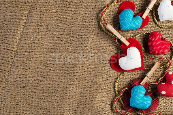 Do it yourself carte postale amour coeurs brun [[stock_photo]] © adam121