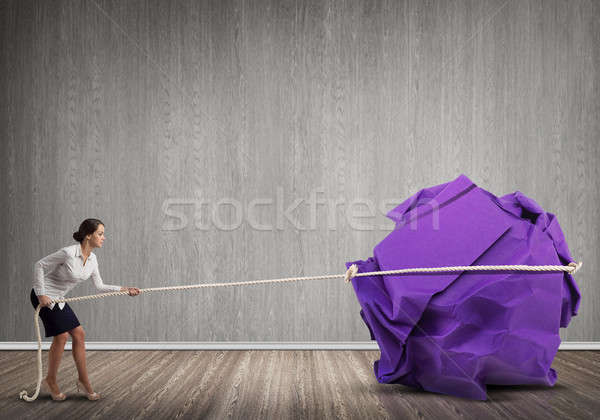 женщину усилие большой мяча бумаги Сток-фото © adam121