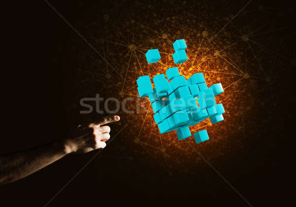 Idea of new technologies and integration presented by cube figure Stock photo © adam121