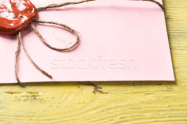 Stock photo: Letter with seal on table