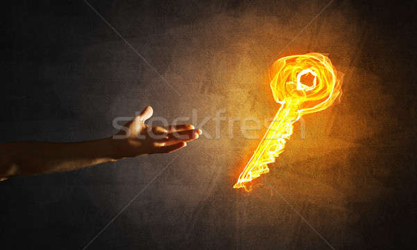 Cooperare incendiu cheie icoană Imagine de stoc © adam121