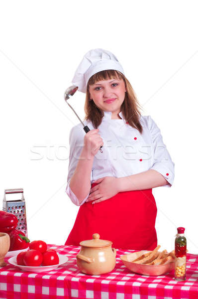 attractive woman cooking Stock photo © adam121