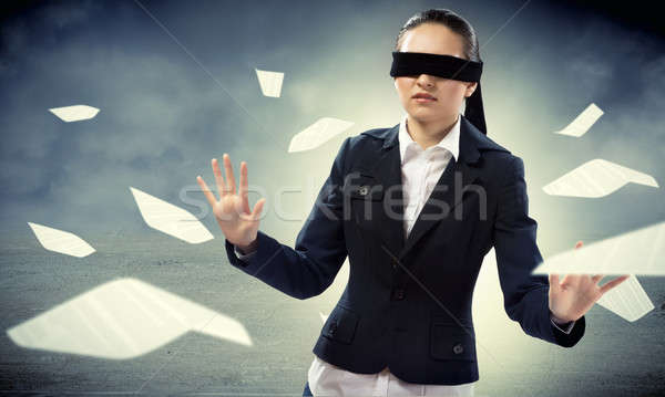 young blindfolded woman Stock photo © adam121