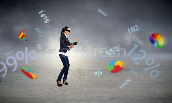 young blindfolded woman Stock photo © adam121