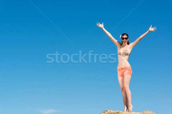 beautiful woman spread her arms Stock photo © adam121